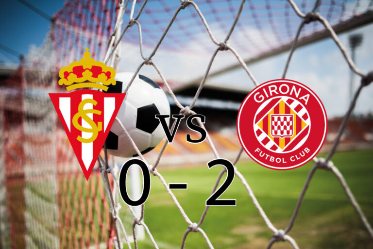 El Sporting cae ante el Girona en El Molinón pese a merecer más (0-2)