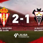 El Sporting vence al Albacete en el último suspiro con un gol de Gelabert